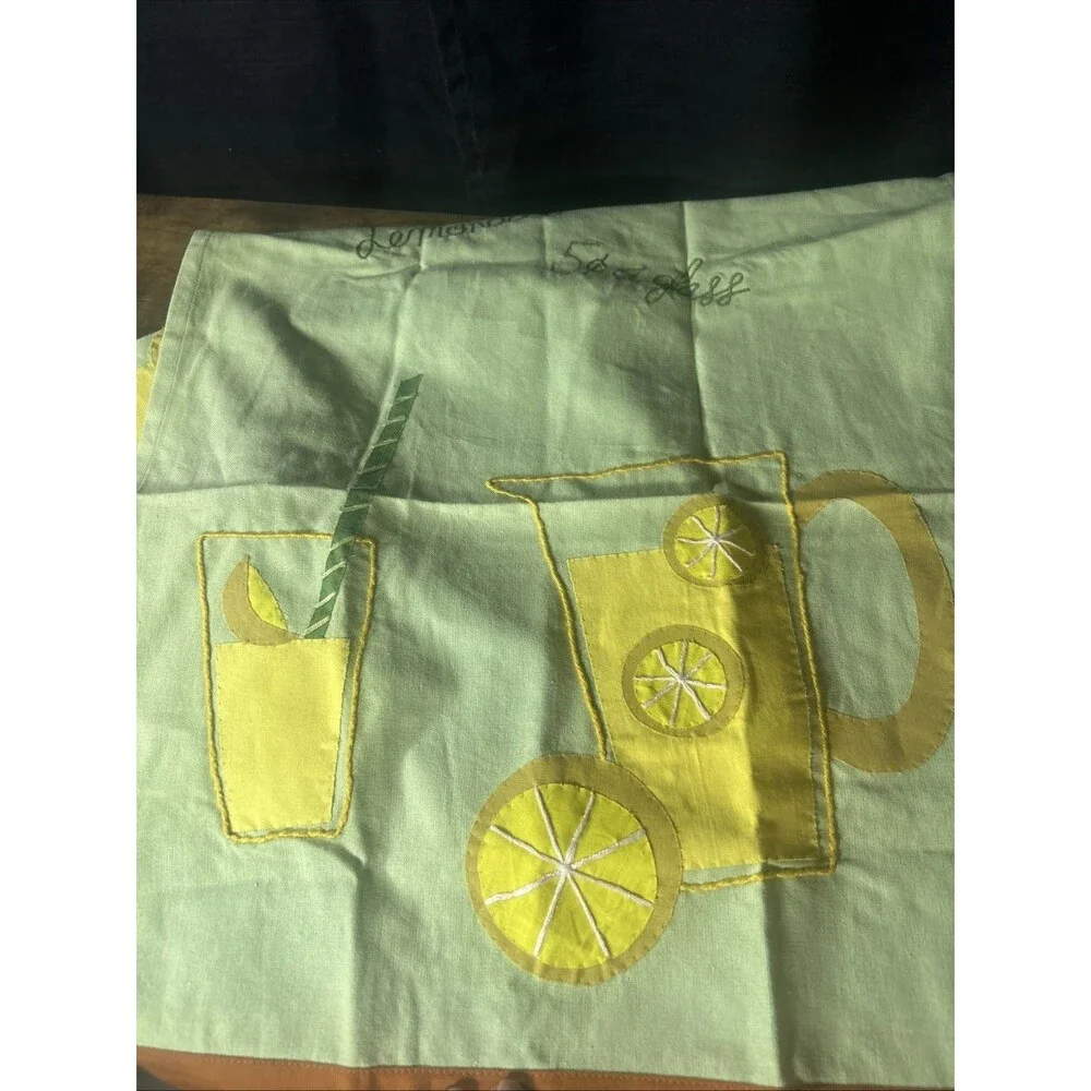 Kitchen Dish Towels Set Of 2 Lemonade 5c A Glass By tag 100% Cotton Summer Lemon